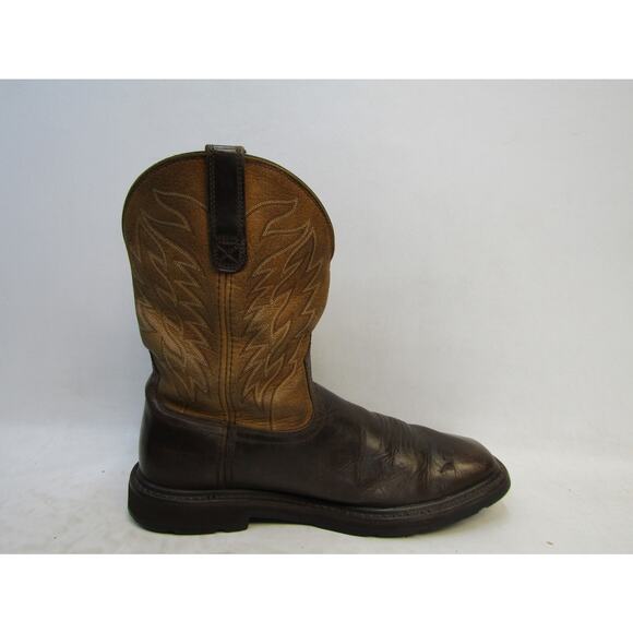 Ariat Mens Size 10.5 D Two Toned Brown Leather Cowboy Western Work Boots main image 9